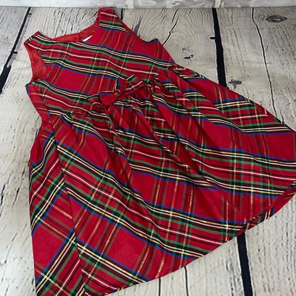Nanette holiday plaid dress youth size 5